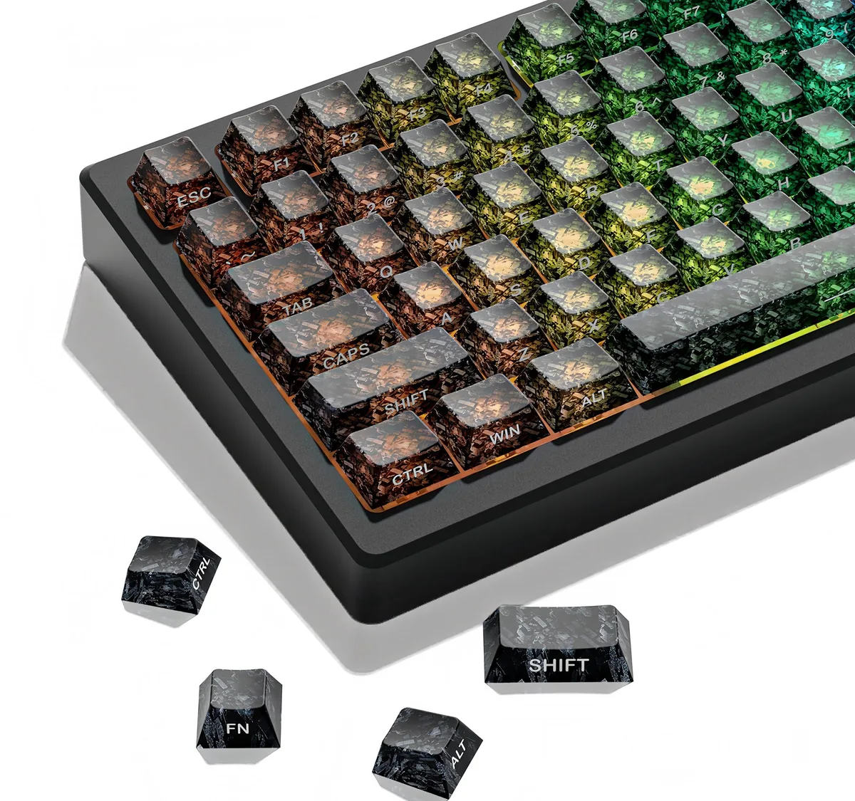 Womier Womier Typehaven 106-Key Cherry Profile PC Keycaps Carbon Fiber Transparent — product photo
