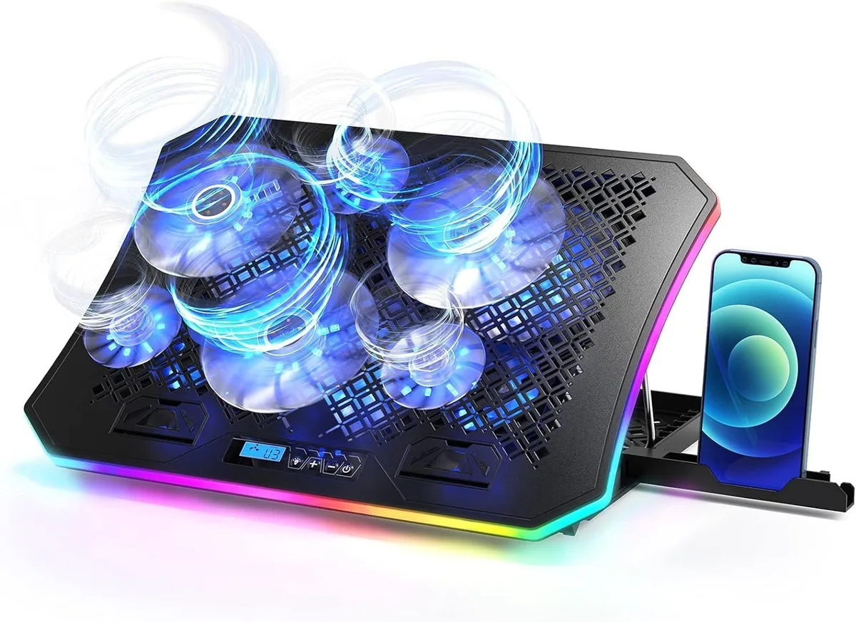 PISKEKAT PISKEKAT game controller 6 fans 10 RGB modes 7 heights 15.6-17.3 — product photo