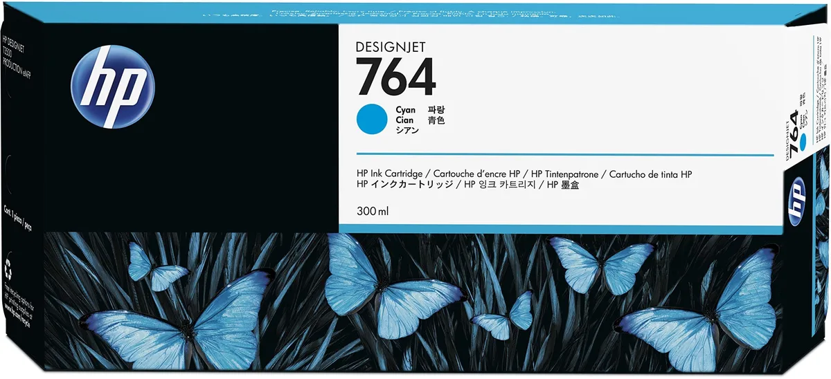 HP HP 764 Cyan Ink Cartridge C1Q13A 300ml — product photo
