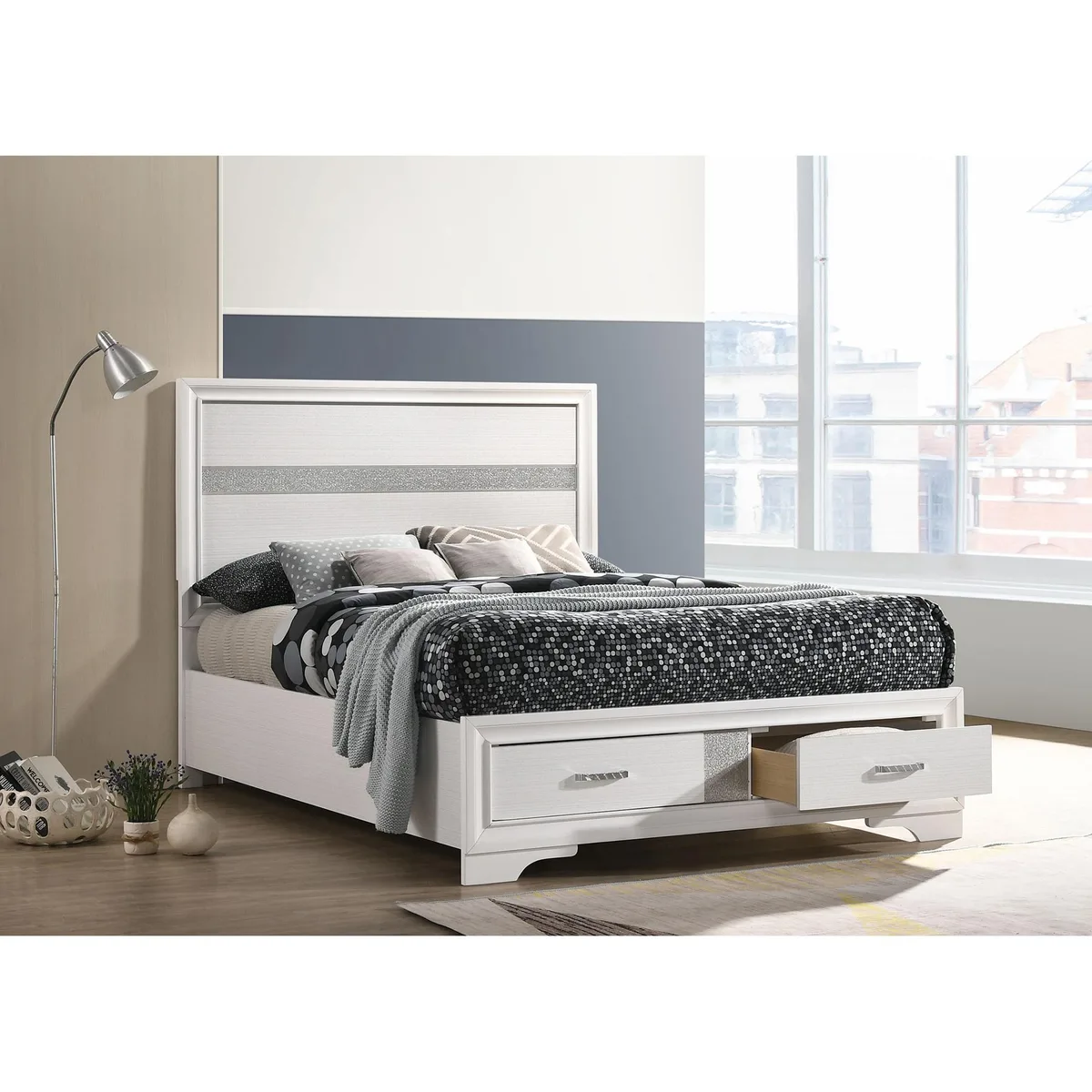 tuphen tuphen Urbana White Full Storage Panel Bed — product photo