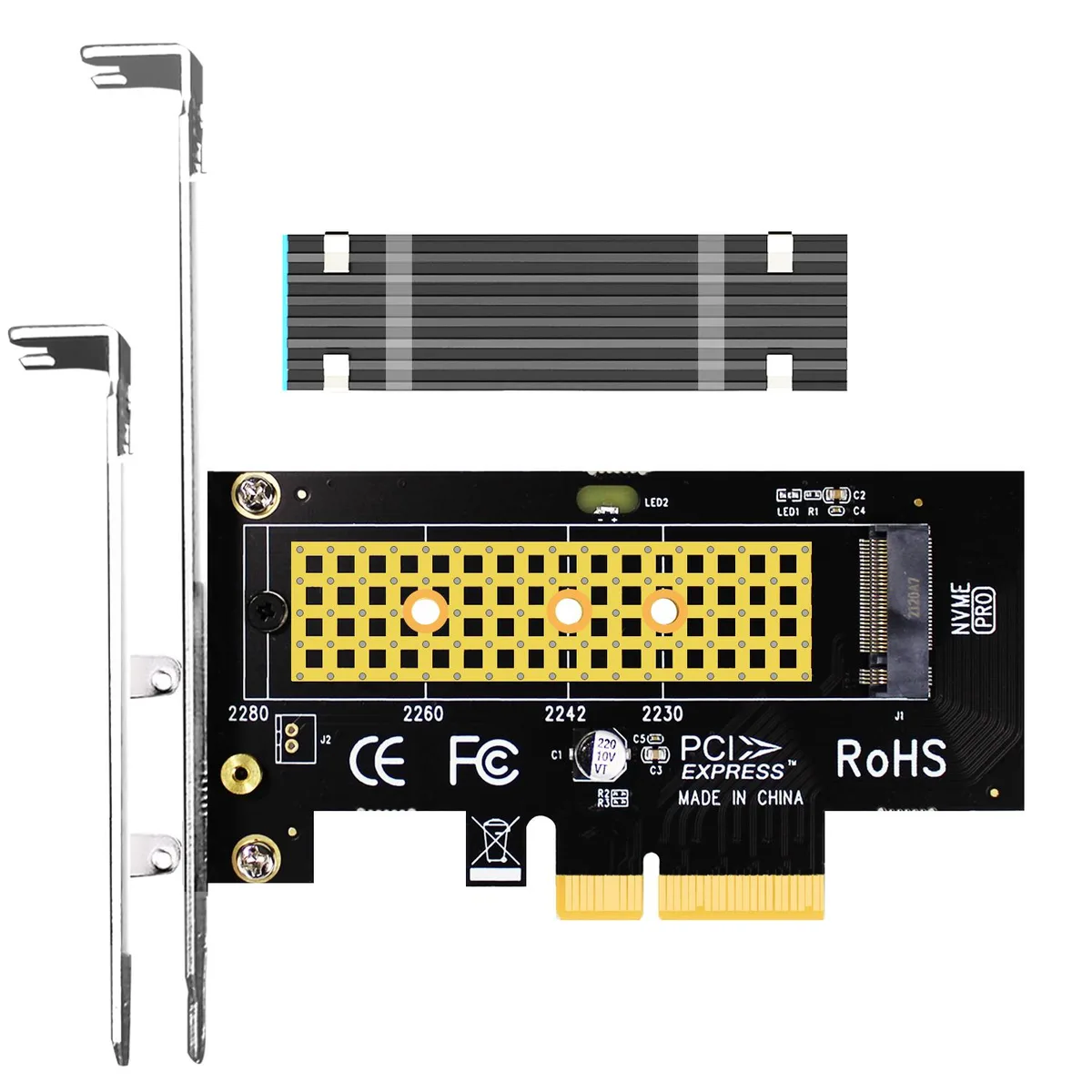 GLOTRENDS GLOTRENDS PA09-HS M.2 NVMe to PCIe 4.0 X4 Adapter with Heatsink — product photo