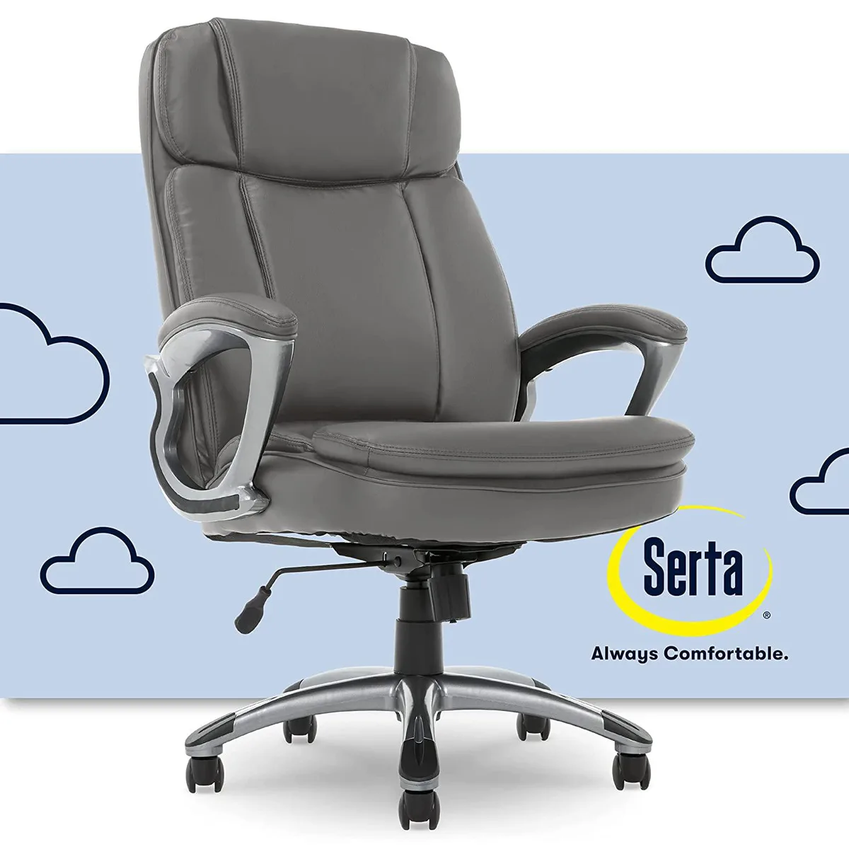 Serta Serta Chr200057 Big &amp; Tall Executive Office Chair, Opportunity Gray, 350 lb capacity — product photo