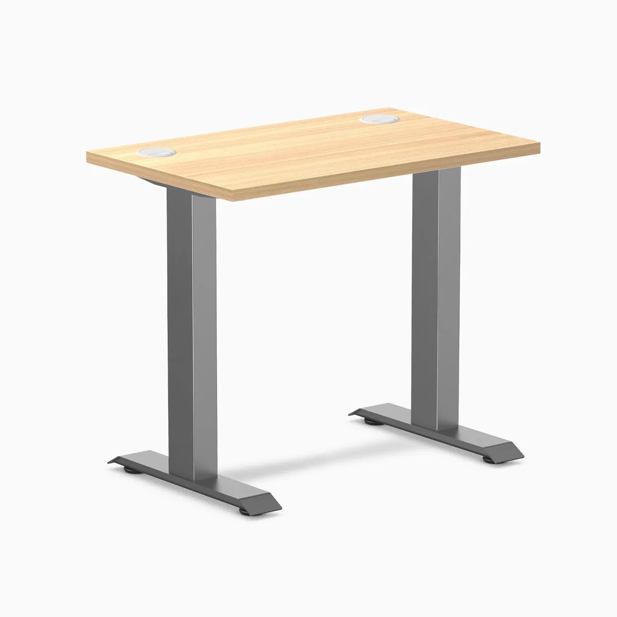 Desky Desky Zero Mini Office Desk Sublime Teak 32 x 20 in Space Gray — product photo