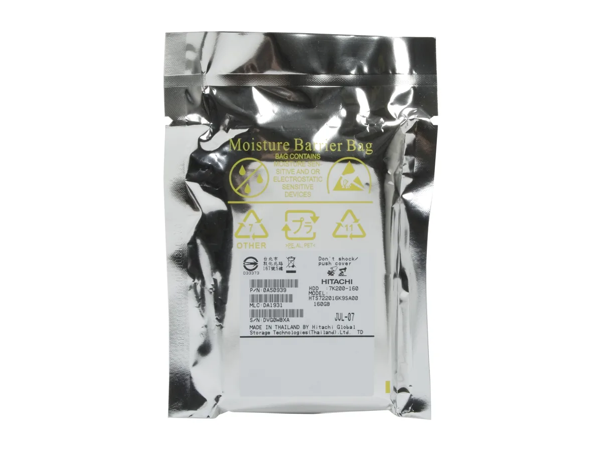 HGST HGST HTS722016K9SA00 160GB 7200 RPM 16MB Cache SATA 1.5Gb/s 2.5" laptop hard drive — product photo