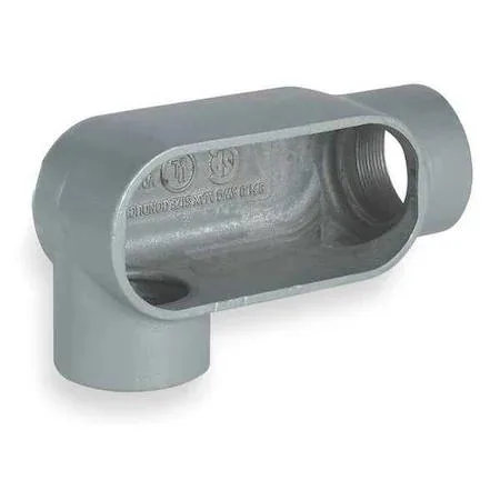 Gray iron conduit outlet body LR style threaded hubs powder coated finish