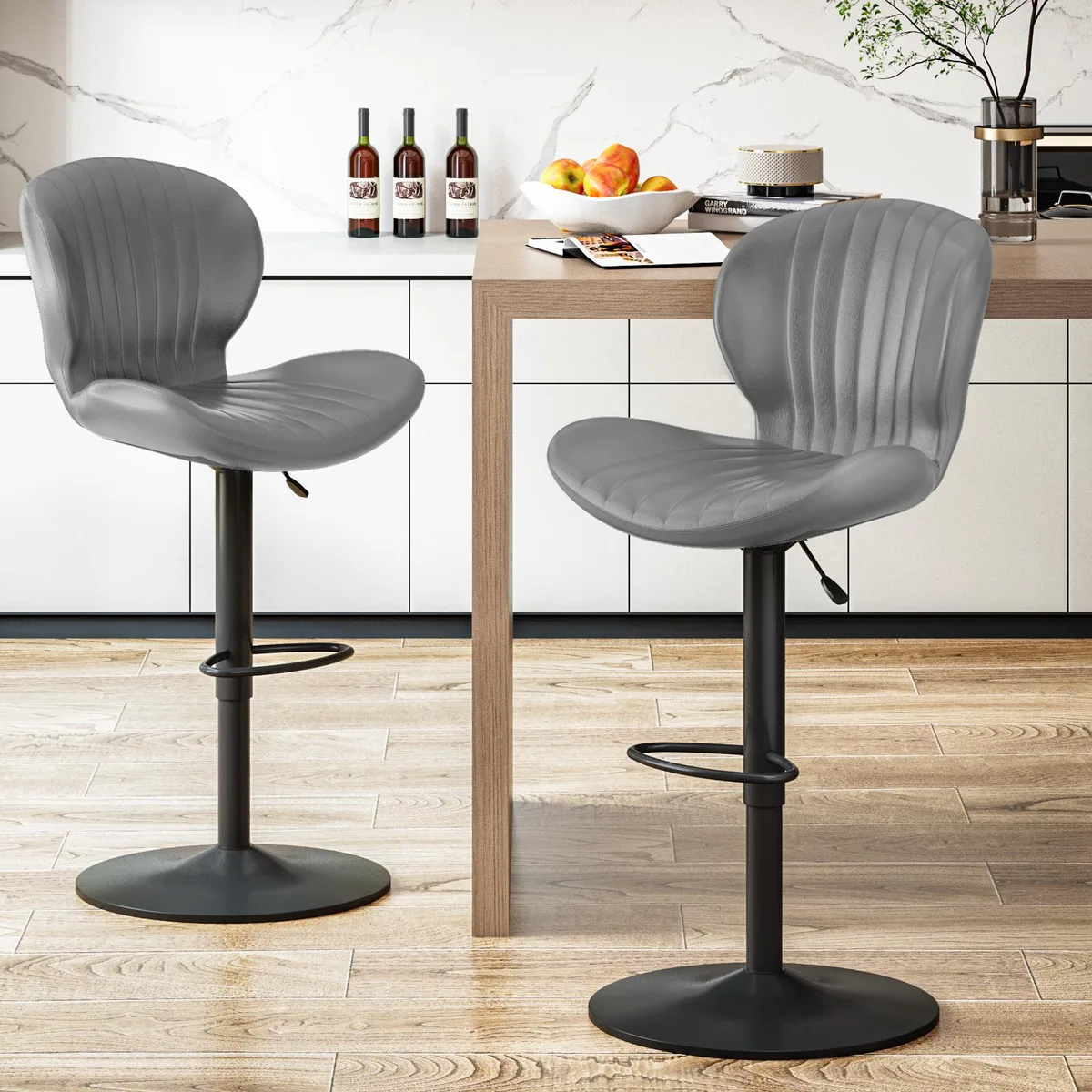 Vitesse Vitesse Adjustable Barstools Grey Set of 2 — product photo