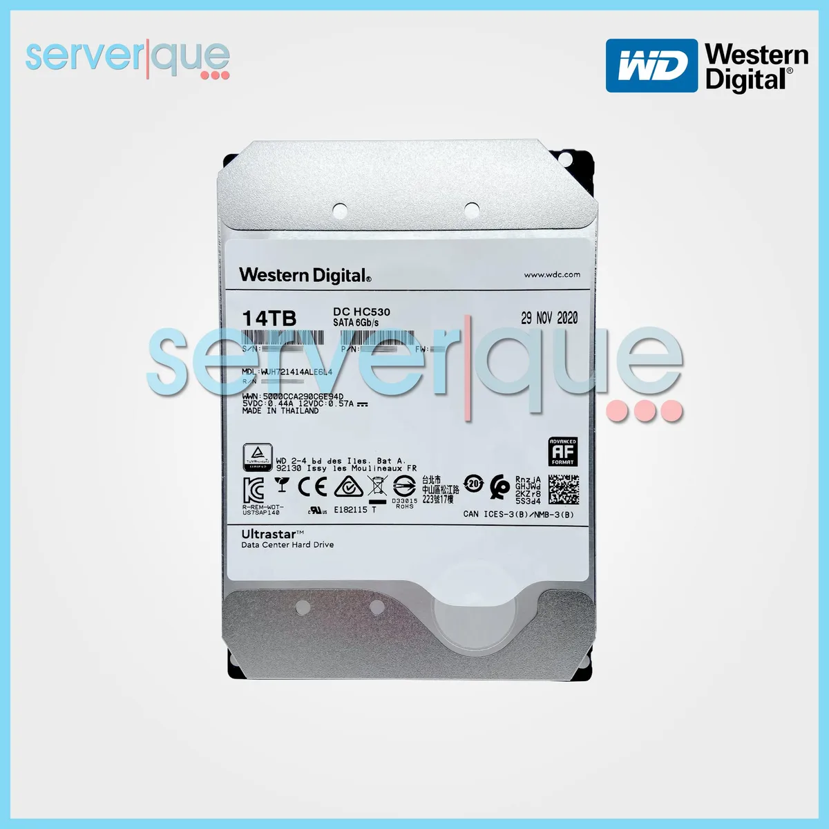 Western Digital Western Digital Ultrastar DC HC530 14TB 7200 RPM 512MB SATA 3.5" internal hard drive — product photo
