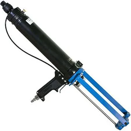 Red pneumatic applicator with ergonomic handle, 24 in long, 6.25 in diameter, for 15oz cartridges