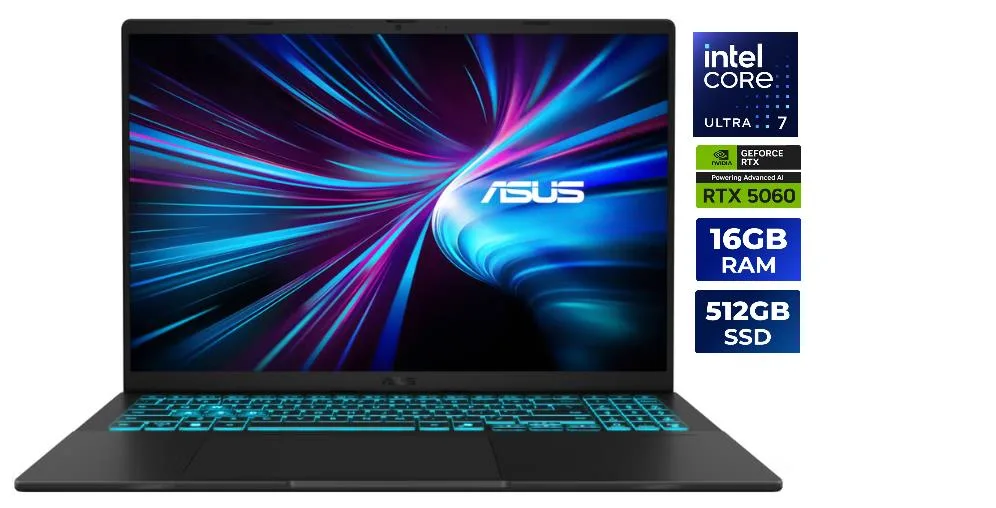 ASUS ASUS V3607VM-ES74 laptop Intel Core 7 240H RTX 5060 16GB DDR5 512GB SSD 16" 144Hz — product photo