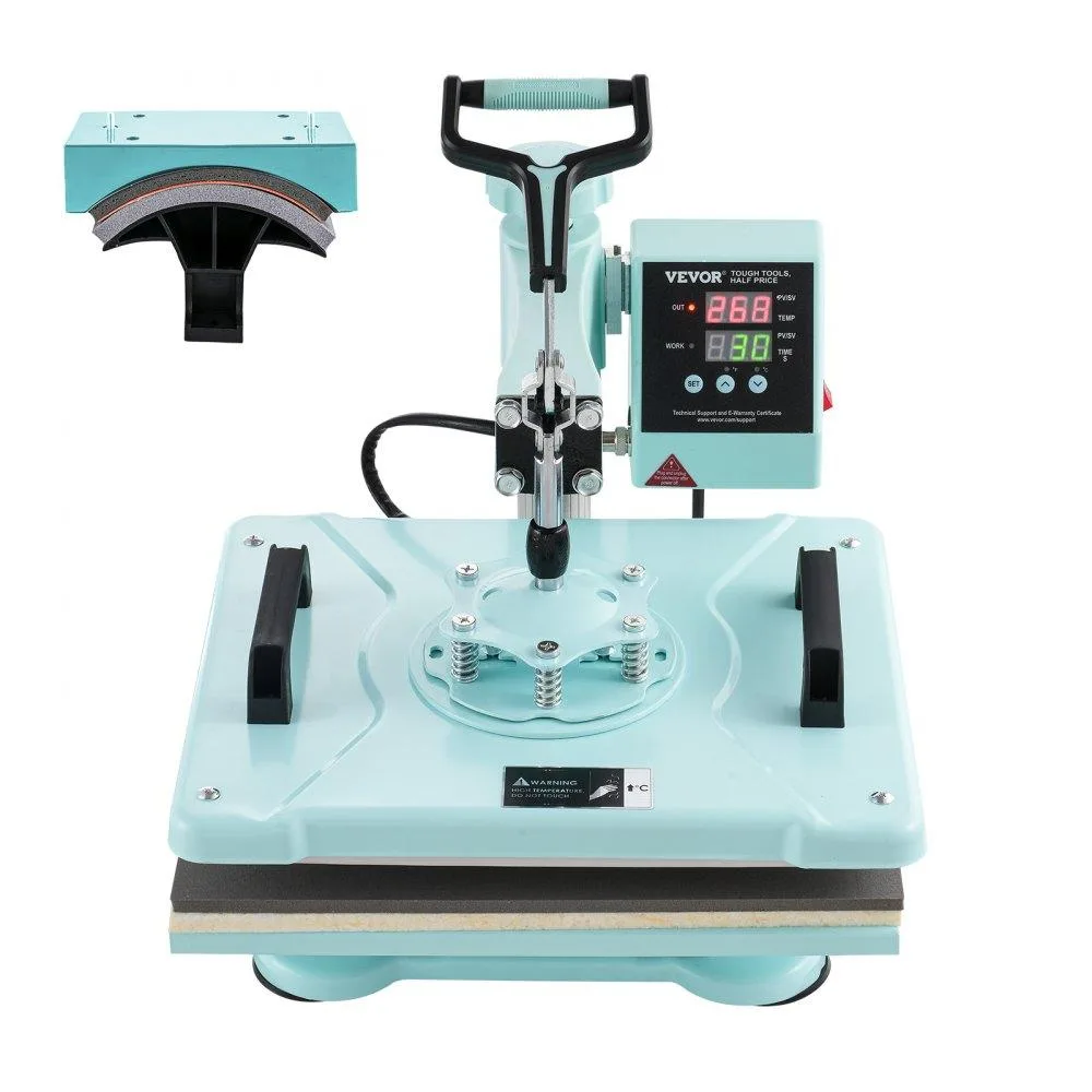 VEVOR VEVOR 12 x 15 in 2-in-1 Heat Press with Hat Press Green — product photo