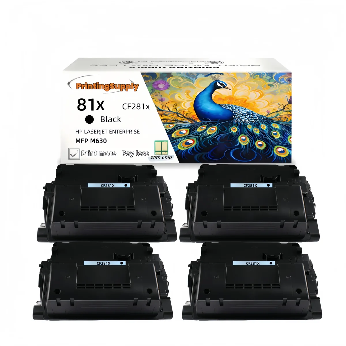 Aster Graphics Inc Aster Graphics Inc 4 Pack 81X CF281X High Yield Black Toner Cartridge — product photo