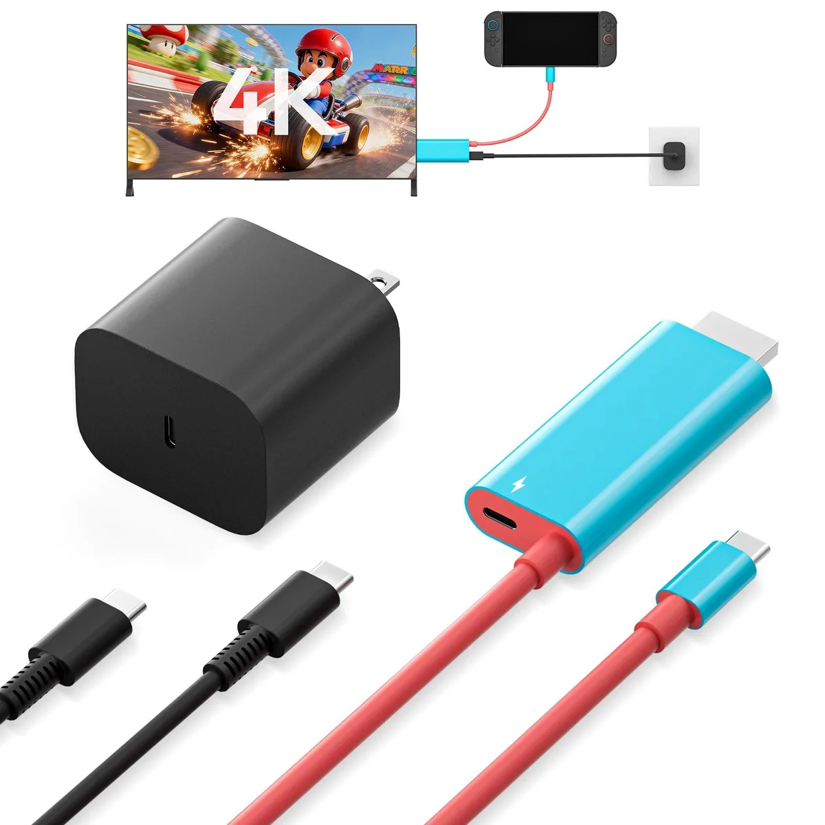Batianda Batianda Portable Dock 4K 65W 6.5ft HDMI 2 in 1 accessory — product photo