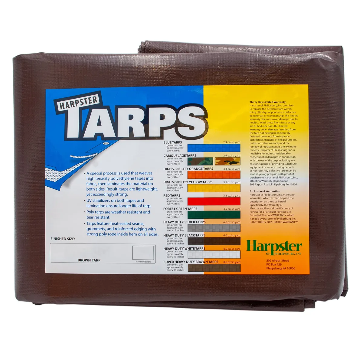 Tarps Direct Tarps Direct 20 ft x 30 ft Super Heavy Duty Brown 8.0 oz 16 Mil Tarp — product photo