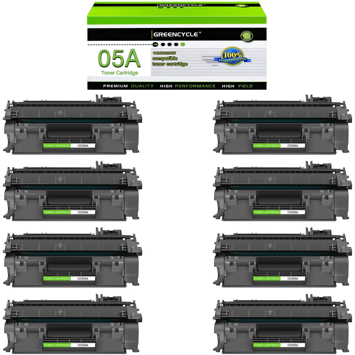 GREENCYCLE GREENCYCLE CE505A Toner Cartridge 8 Pack Black 2300 Pages — product photo