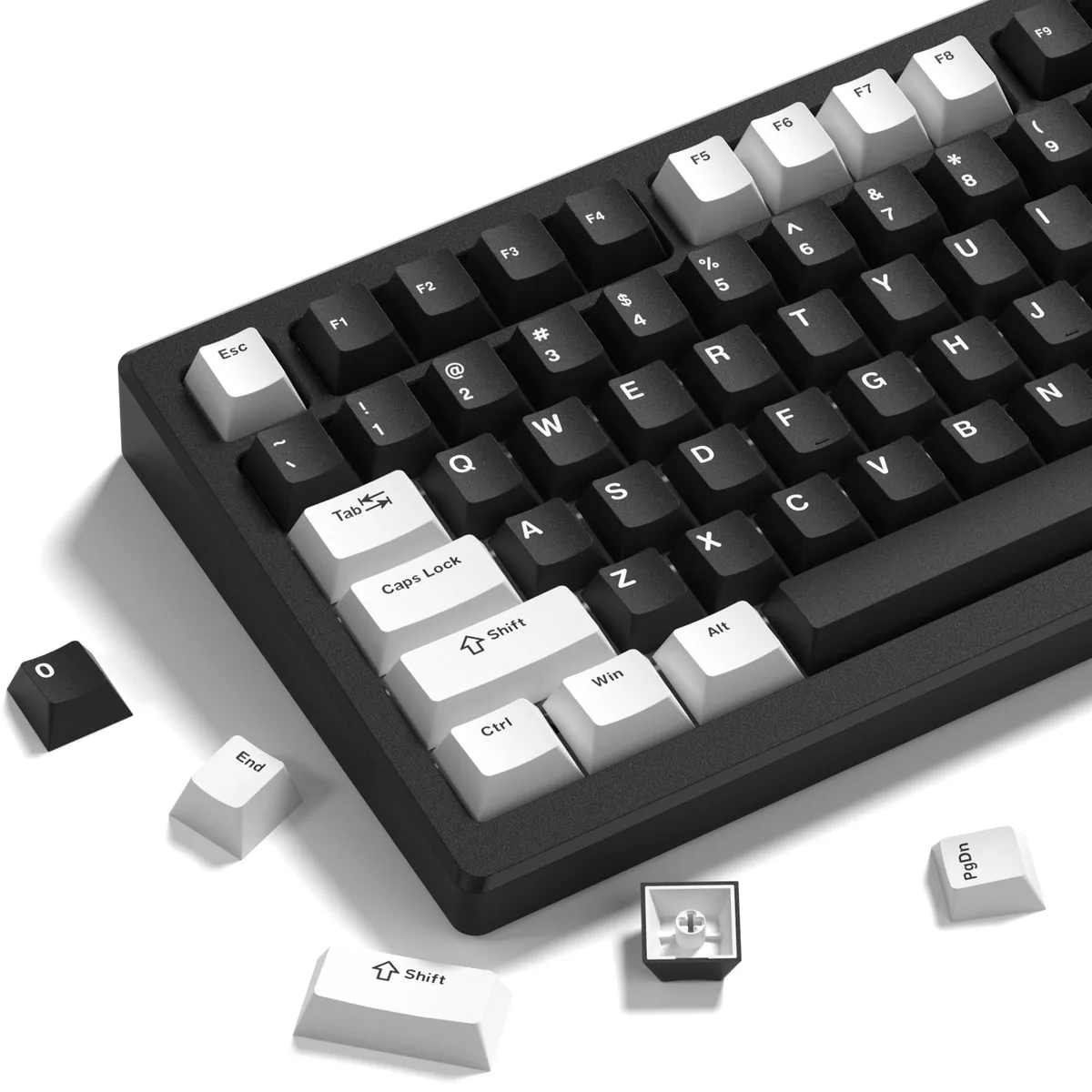 Womier Womier Double Shot PBT Keycaps 138 Keys Cherry Profile Black White — product photo