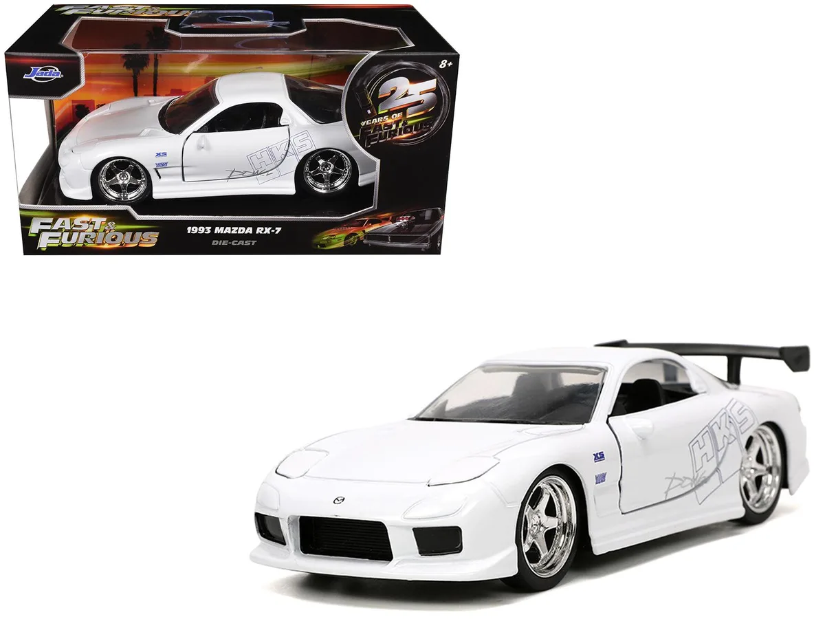 Jada Jada 1993 Mazda RX-7 HKS White 1/32 Diecast Movie Car — product photo