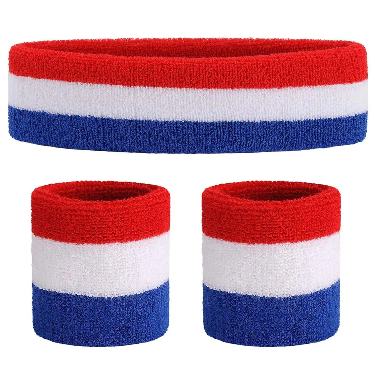  ONUPGO Sweatband Set S Striped Red/White/Blue — product photo