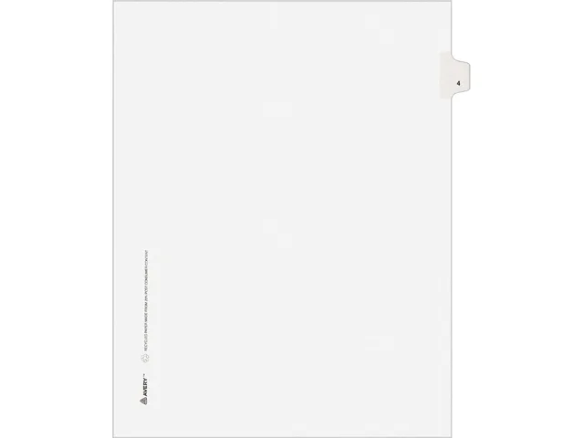 Avery Avery 82202 Allstate-Style Legal Side Tab Dividers, White, 25/Pack — product photo