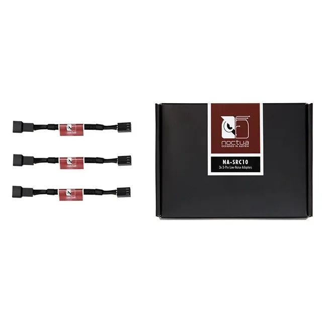 Noctua Noctua NA-SRC10 3-Pin Low-Noise Adaptor Cables 110mm Black (3 Pack) — product photo