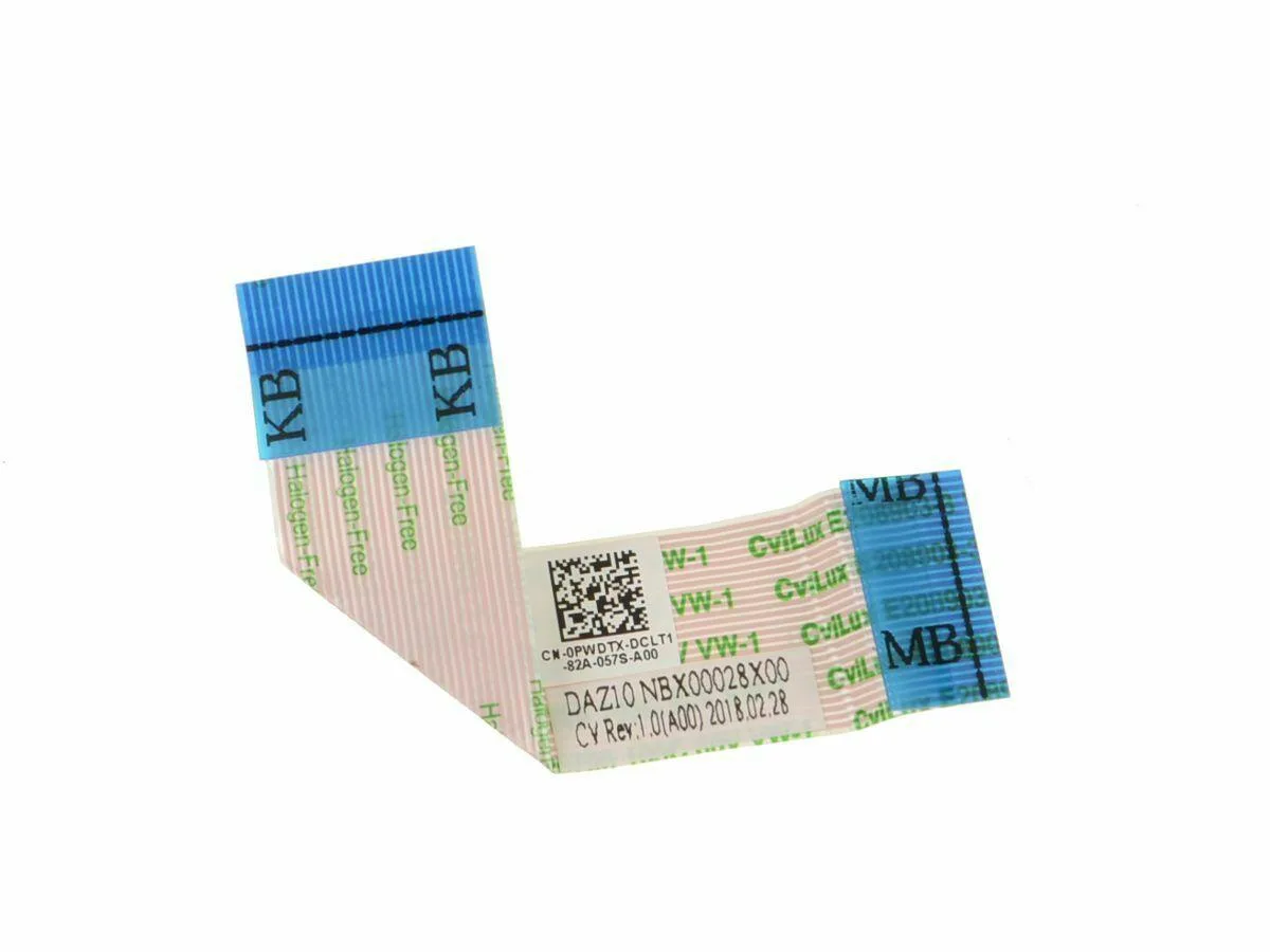 Flat orange ribbon cable with connectors at both ends