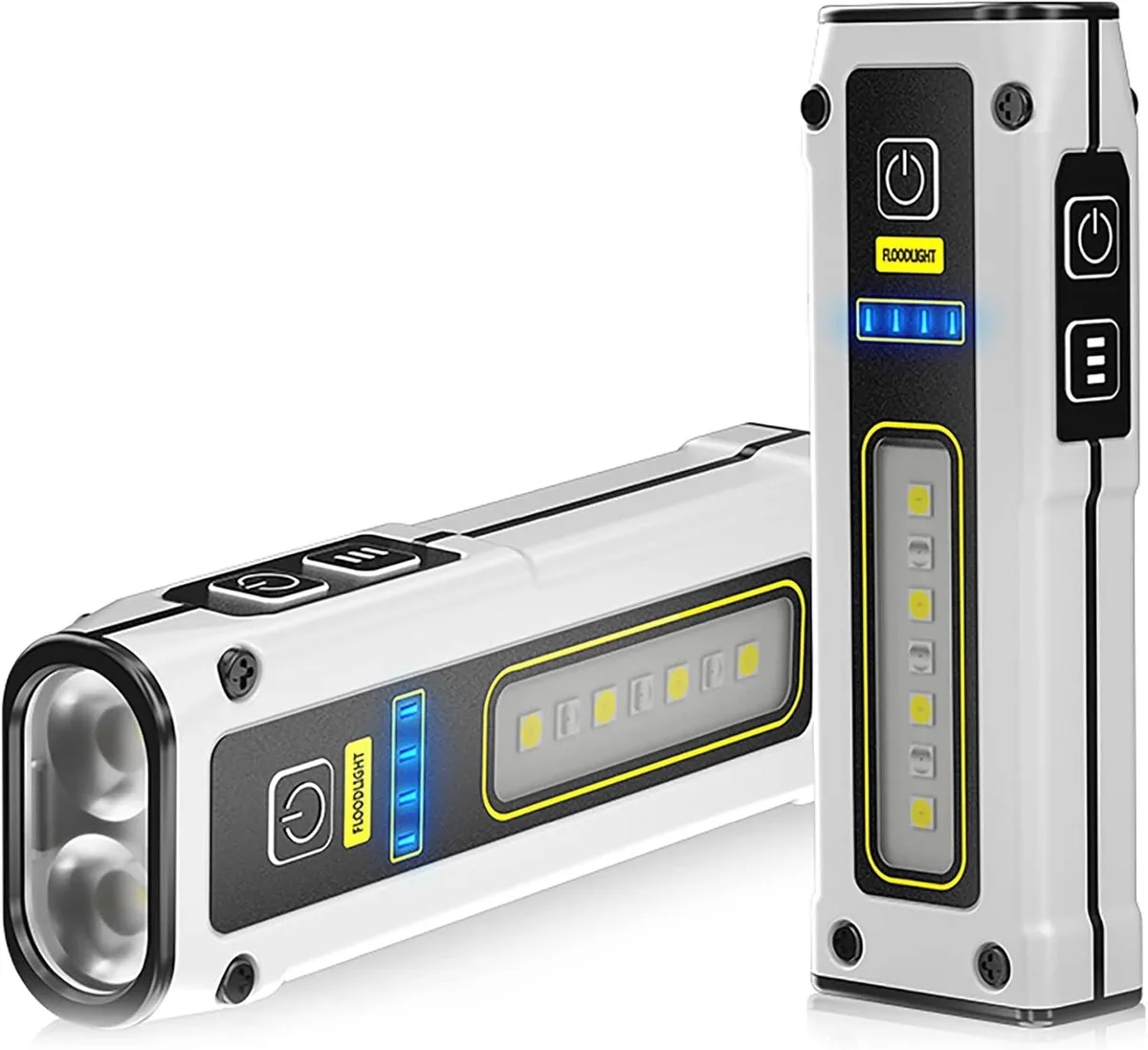 Compact magnetic flashlight with COB sidelight and Type-C port