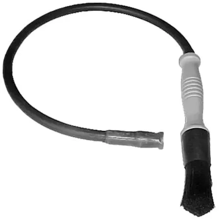 Black 10-inch flow-thru parts washer brush with long bristles