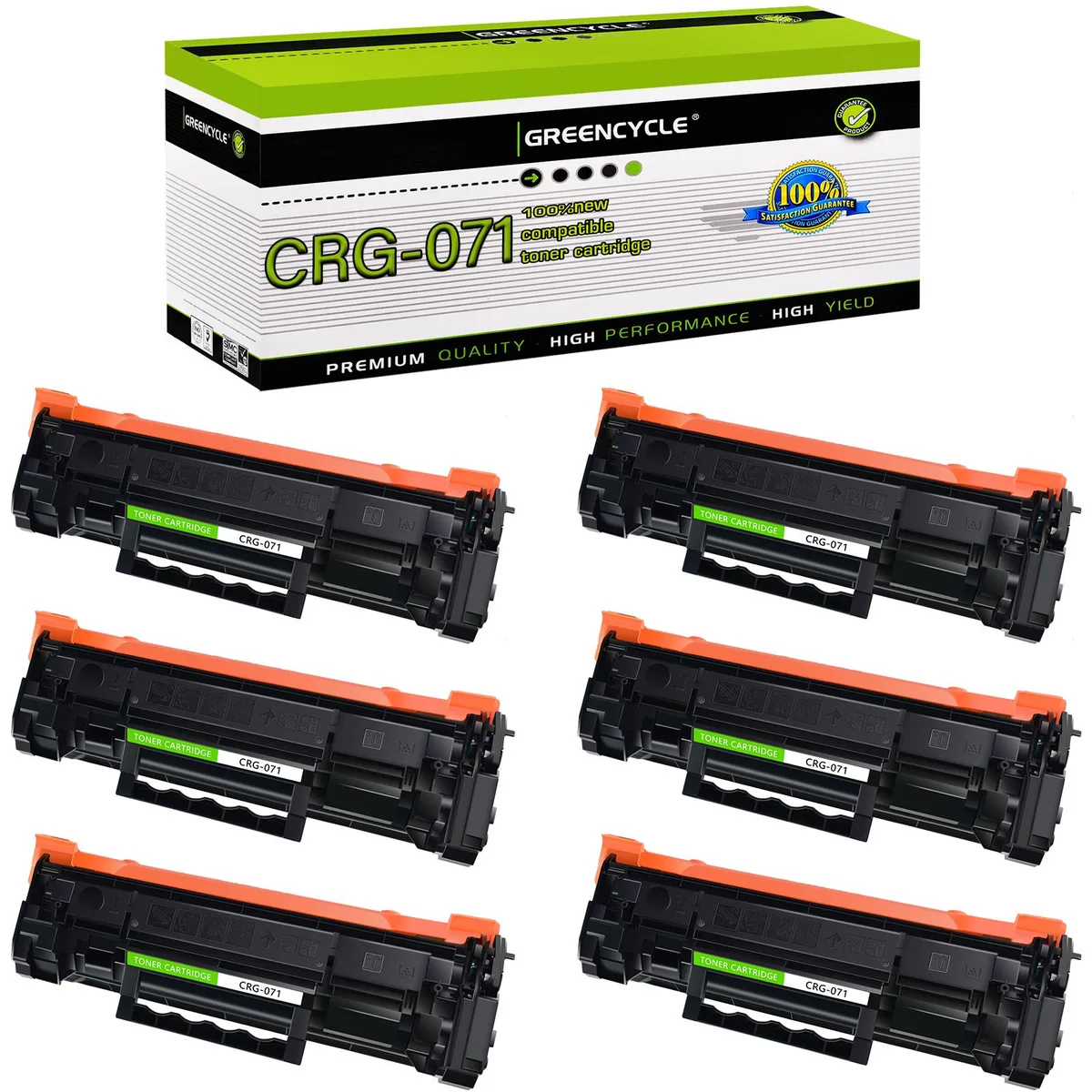 GREENCYCLE GREENCYCLE CRG071 Black Toner Cartridge 6 Pack 1100 Pages — product photo