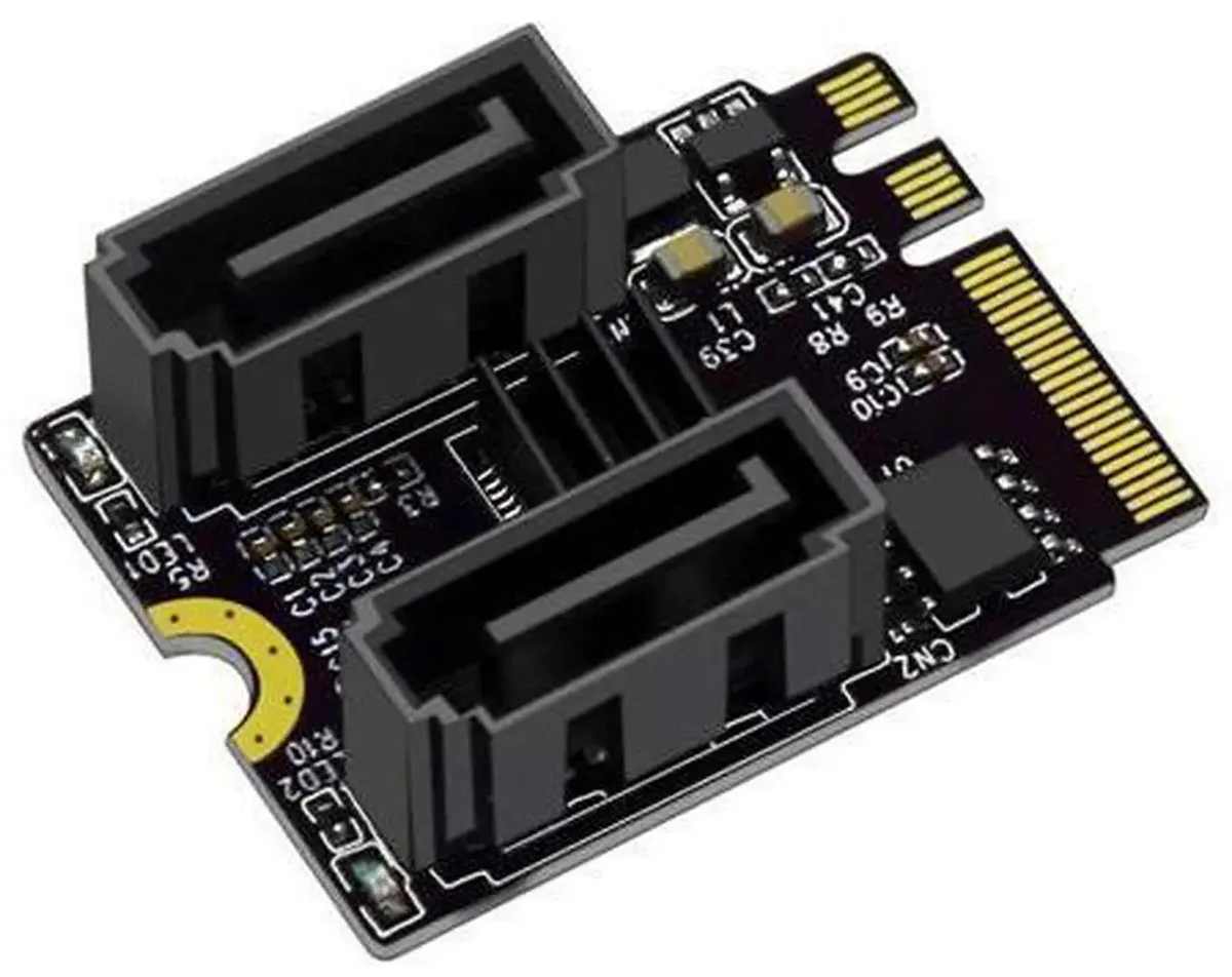 SMUGDESK SMUGDESK M.2 Key A+E to SATA 3.0 Adapter Card Server Storage Drives — product photo