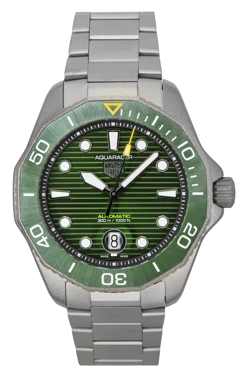 Tag Heuer Tag Heuer Aquaracer WBP208B.BF0631 Titanium Automatic Green Dial 43mm 300m Diver's Watch — product photo