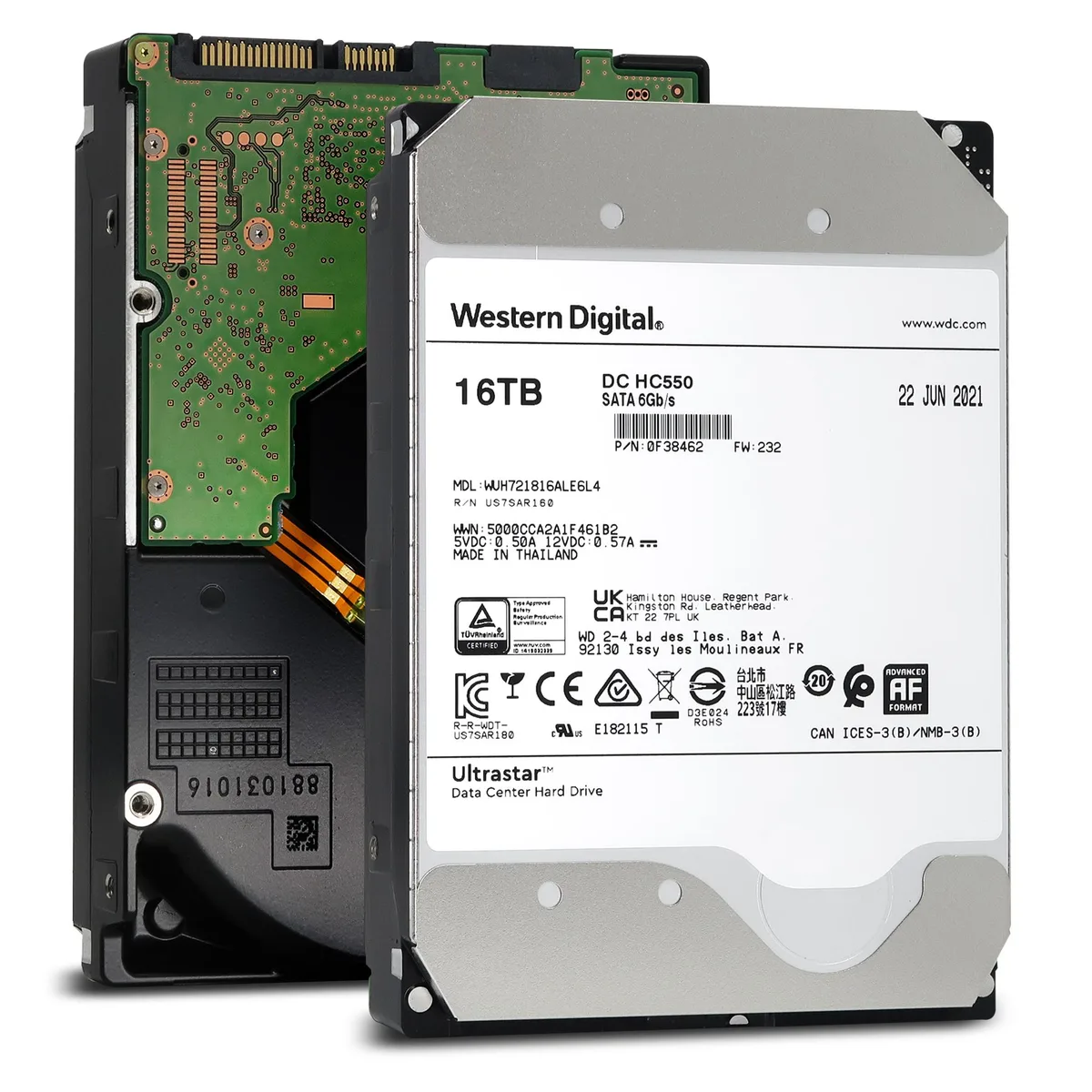 Western Digital Western Digital Ultrastar DC HC550 16TB 7200RPM SATA 6.0Gb/s 512MB 3.5-inch internal hard drive — product photo