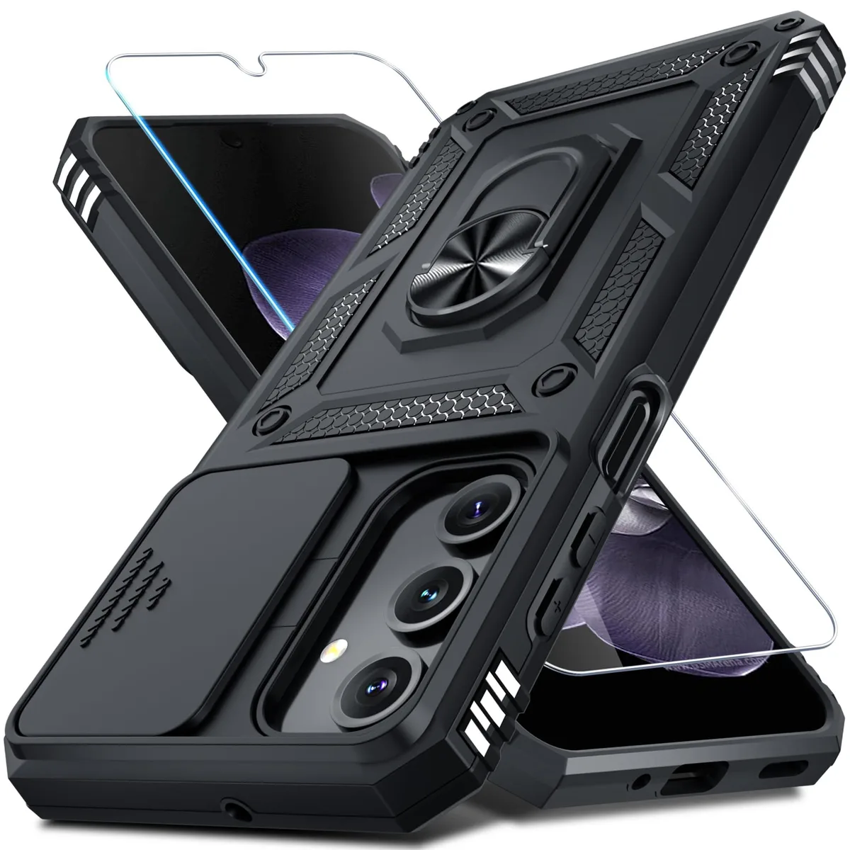 Janmitta Samsung Galaxy A16 Case Slide Camera Cover Black — product photo