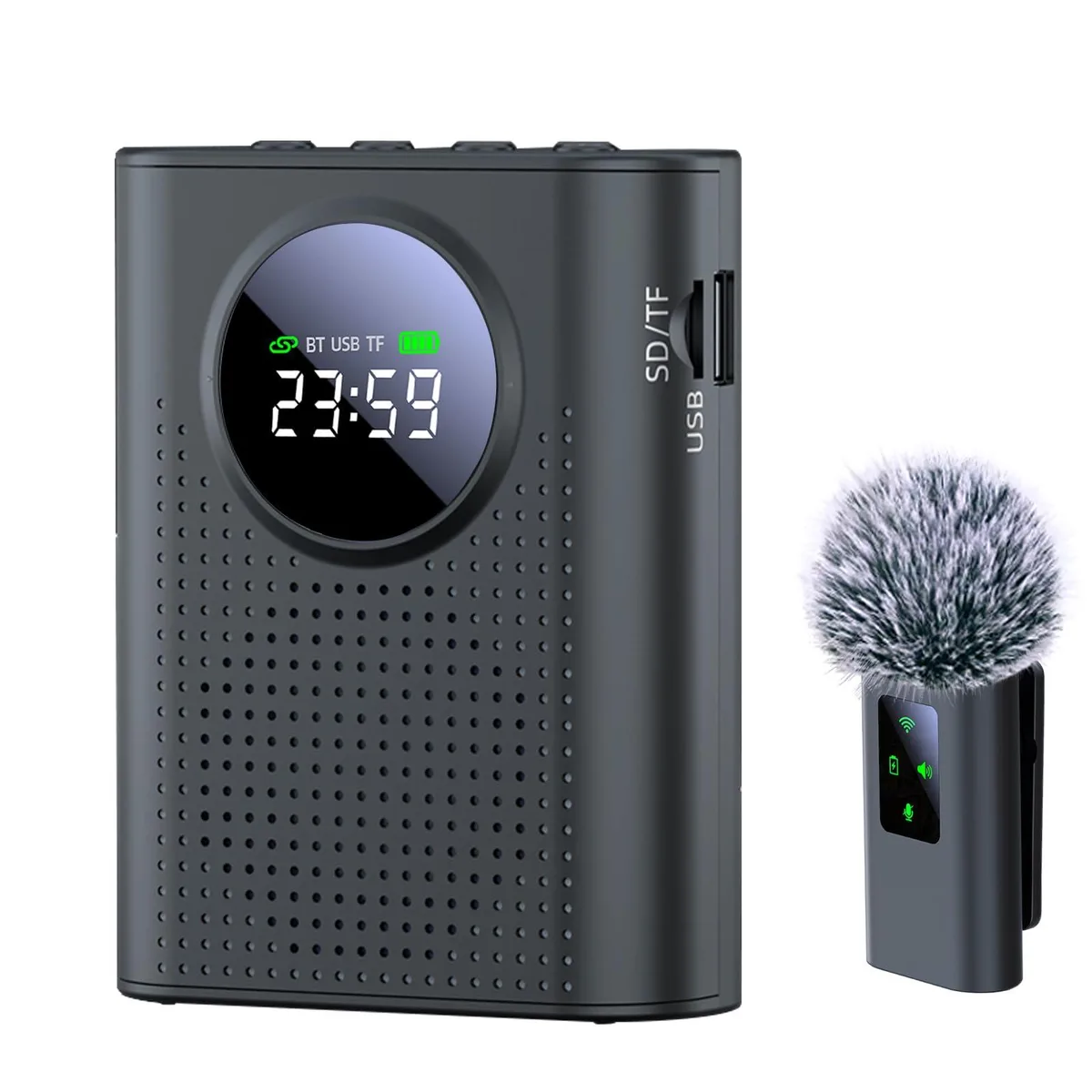  Jkoailiwi S67 15W PA speaker with magnetic wireless lapel microphone — product photo