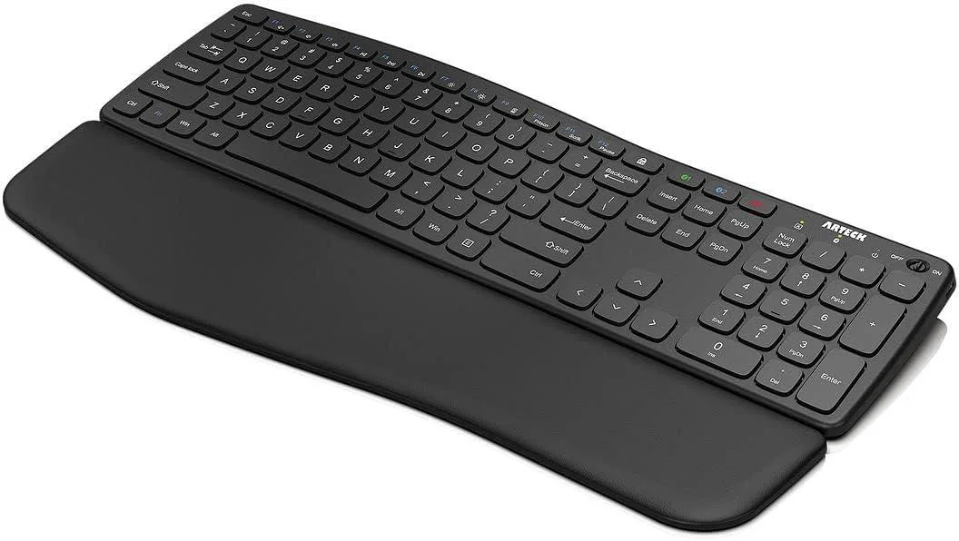 TUKO TUKO Full-Size Wireless Gaming Keyboard Bluetooth 5.1 Detachable Palm Rest Wave Design — product photo