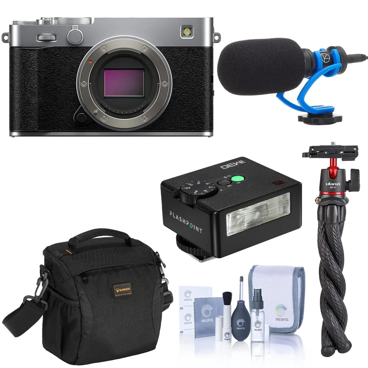 FUJIFILM FUJIFILM X-E5 Silver Bundle compact mirrorless camera — product photo