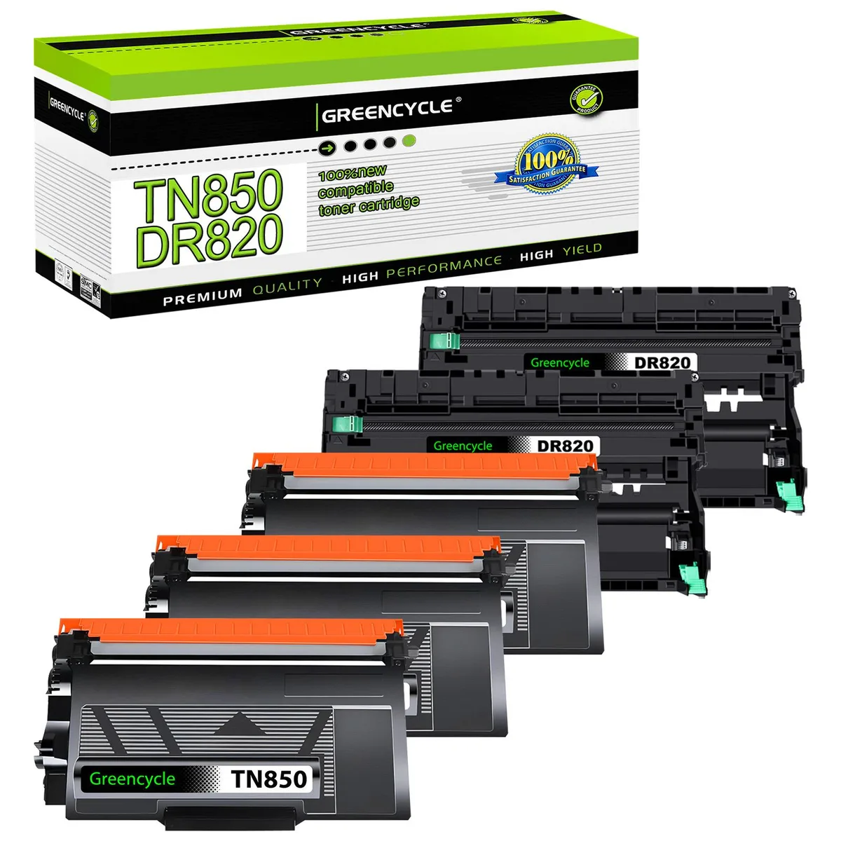 GREENCYCLE GREENCYCLE TN850 DR820 Toner &amp; Drum Set 3+2 Pack — product photo