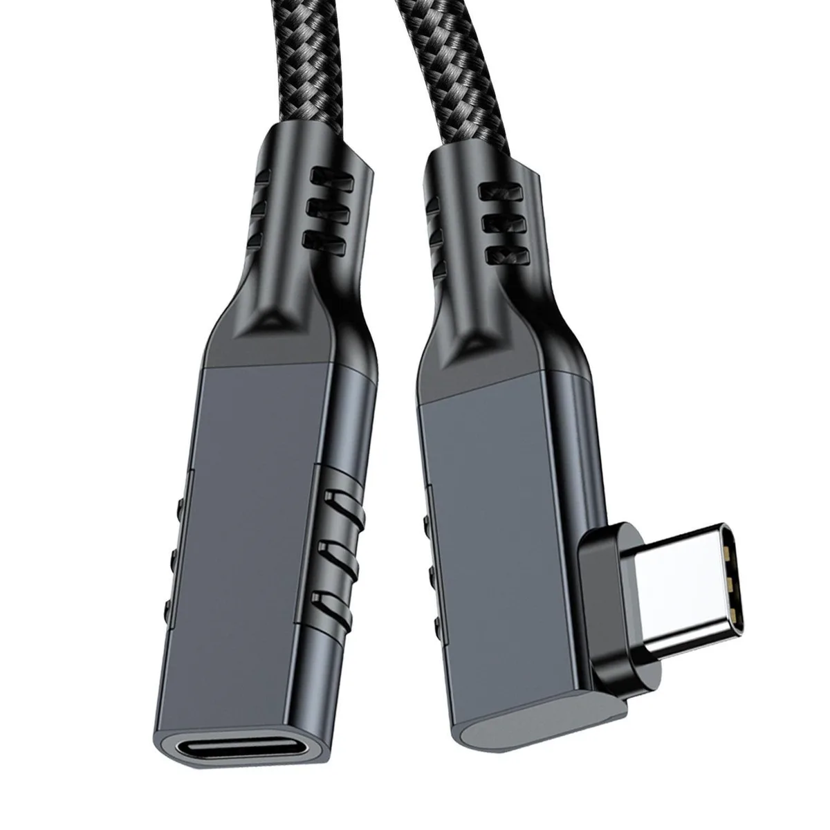 HANNORD HANNORD Right Angle USB C Extension Cable 10ft USB 3.2 Gen 2 20Gbps Male to Female 240W Black — product photo