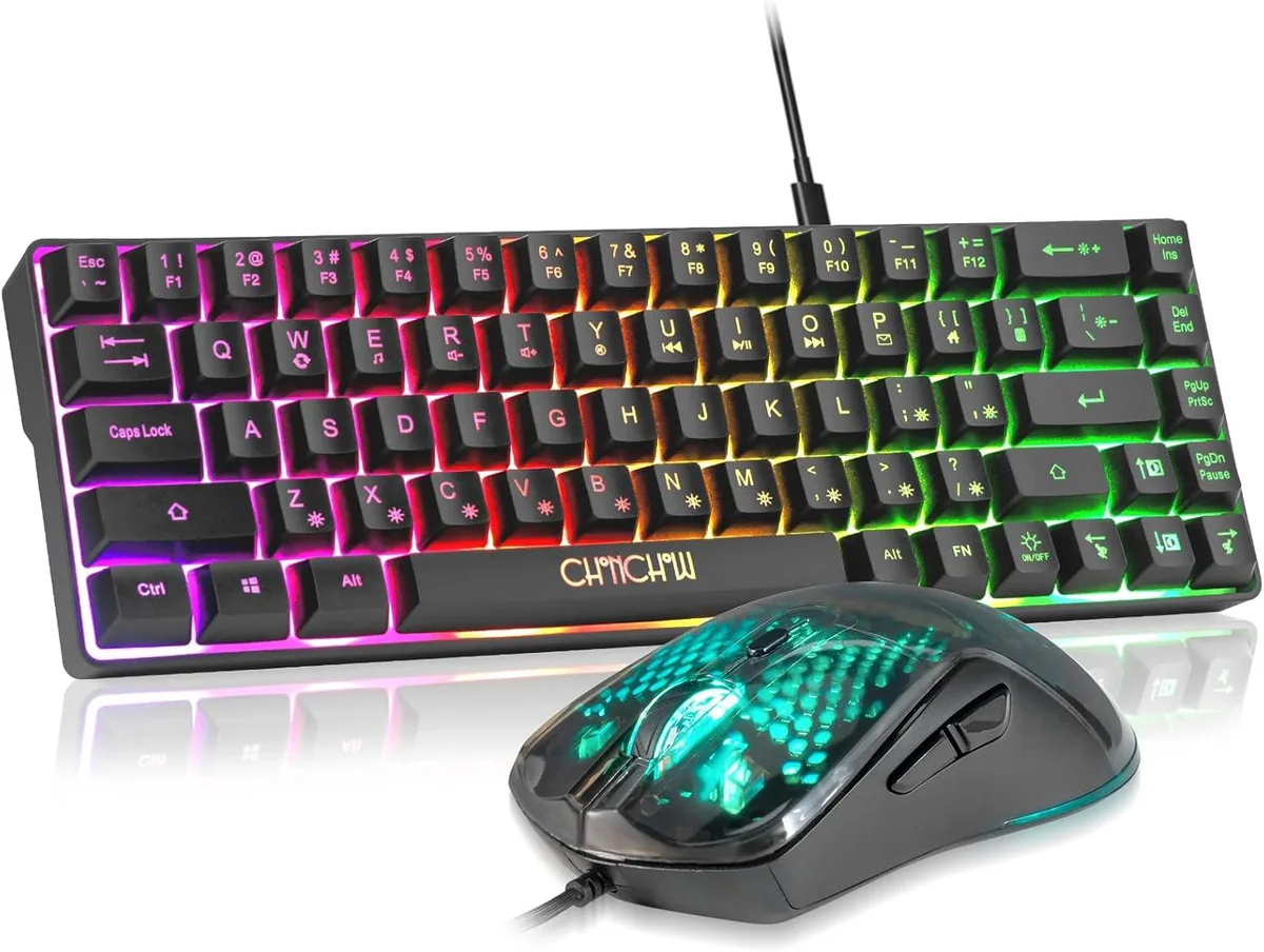 usbroway usbroway 60% Gaming Keyboard &amp; Mouse Combo 68 Keys Wired RGB Black — product photo
