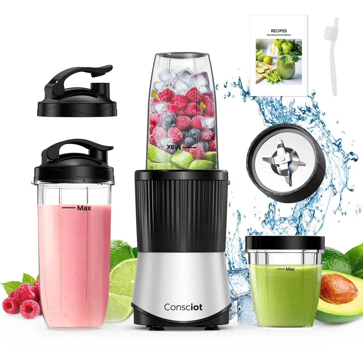 Brentwood CB08 11-piece food mixer 900W 3 cups 600W — product photo