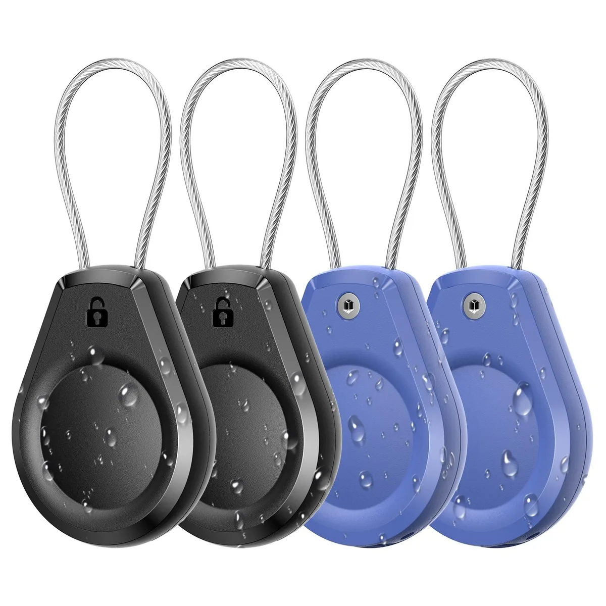  typecase AirTag Keyholder 4-Pack Waterproof IP68 Black/Blue — product photo