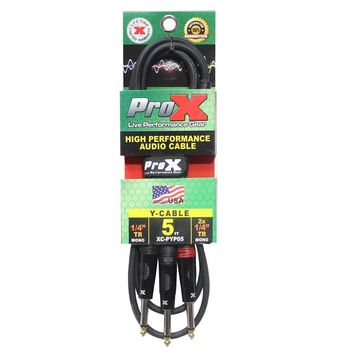 ProX ProX XC-PYP05 5' 1/4" TS-M to Dual 1/4" TS-M Audio Cable — product photo