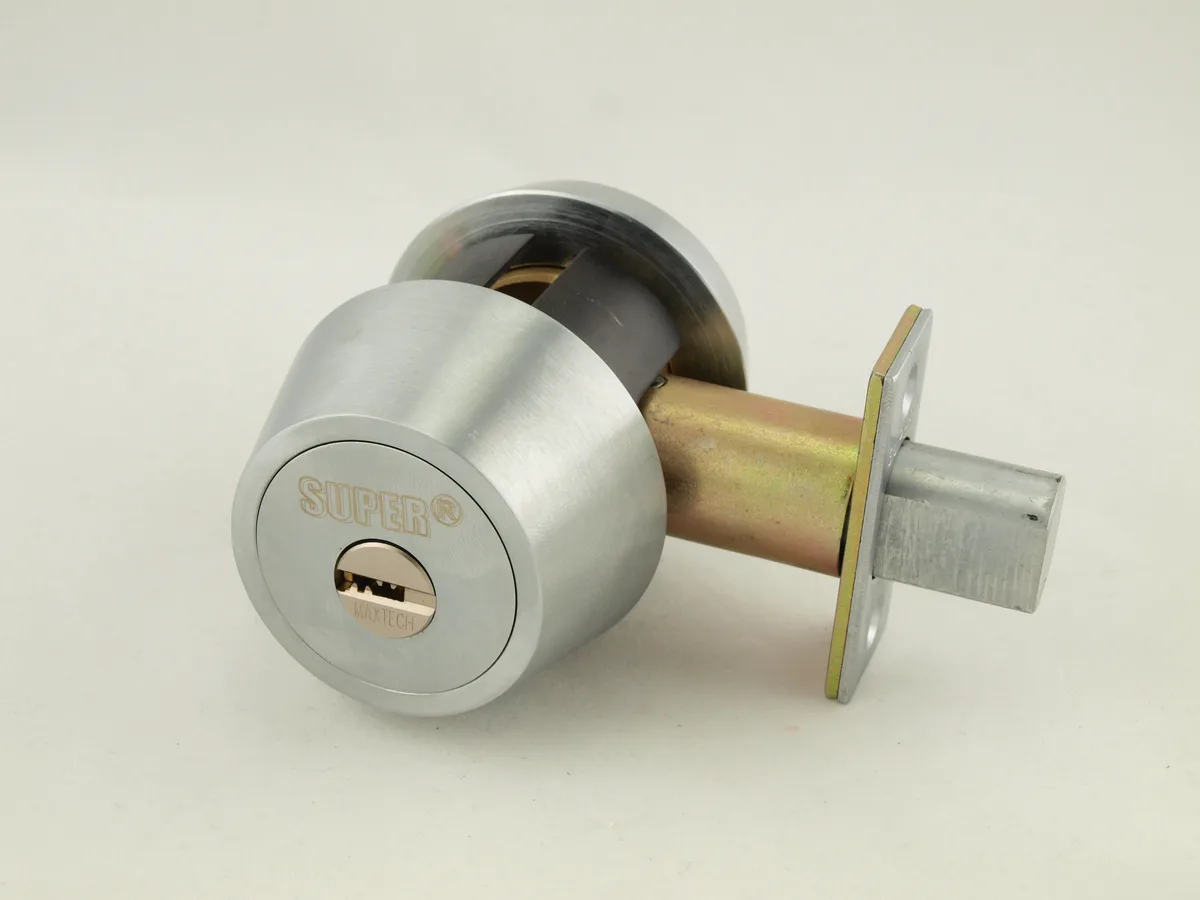 MAXTECH MAXTECH Satin Chrome Single Cylinder Deadbolt 006 Keyway — product photo