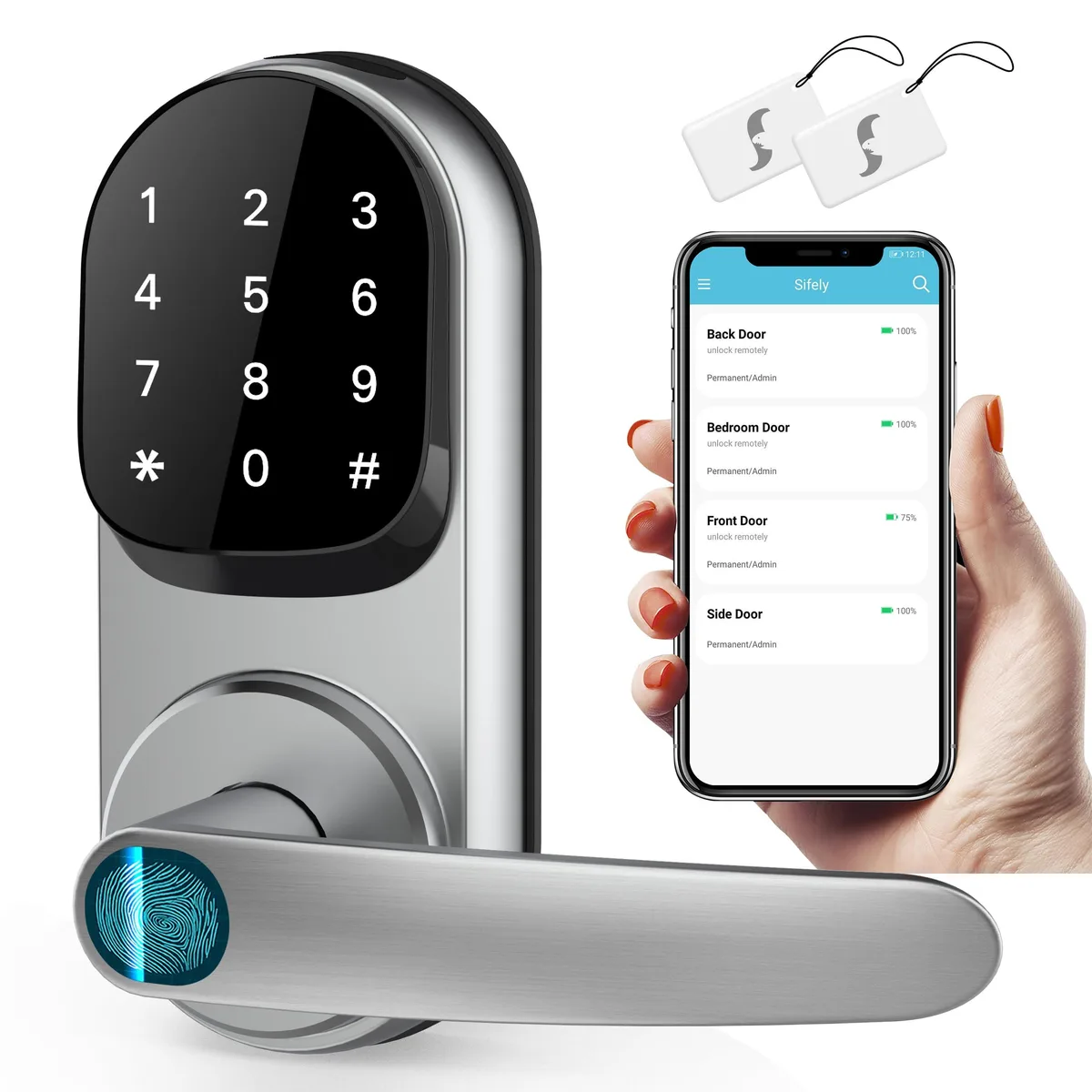 DNBeffulgent DNBeffulgent Sifely X Smart Lock Silver .3 16 — product photo