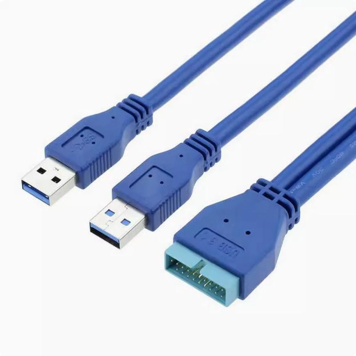 Aomoproing Aomoproing USB 3.0 19-pin to 20-pin dual male cable — product photo