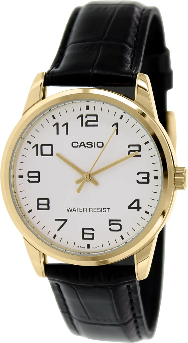 CASIO CASIO MTPV001GL-7B White Dial Black Leather Watch — product photo