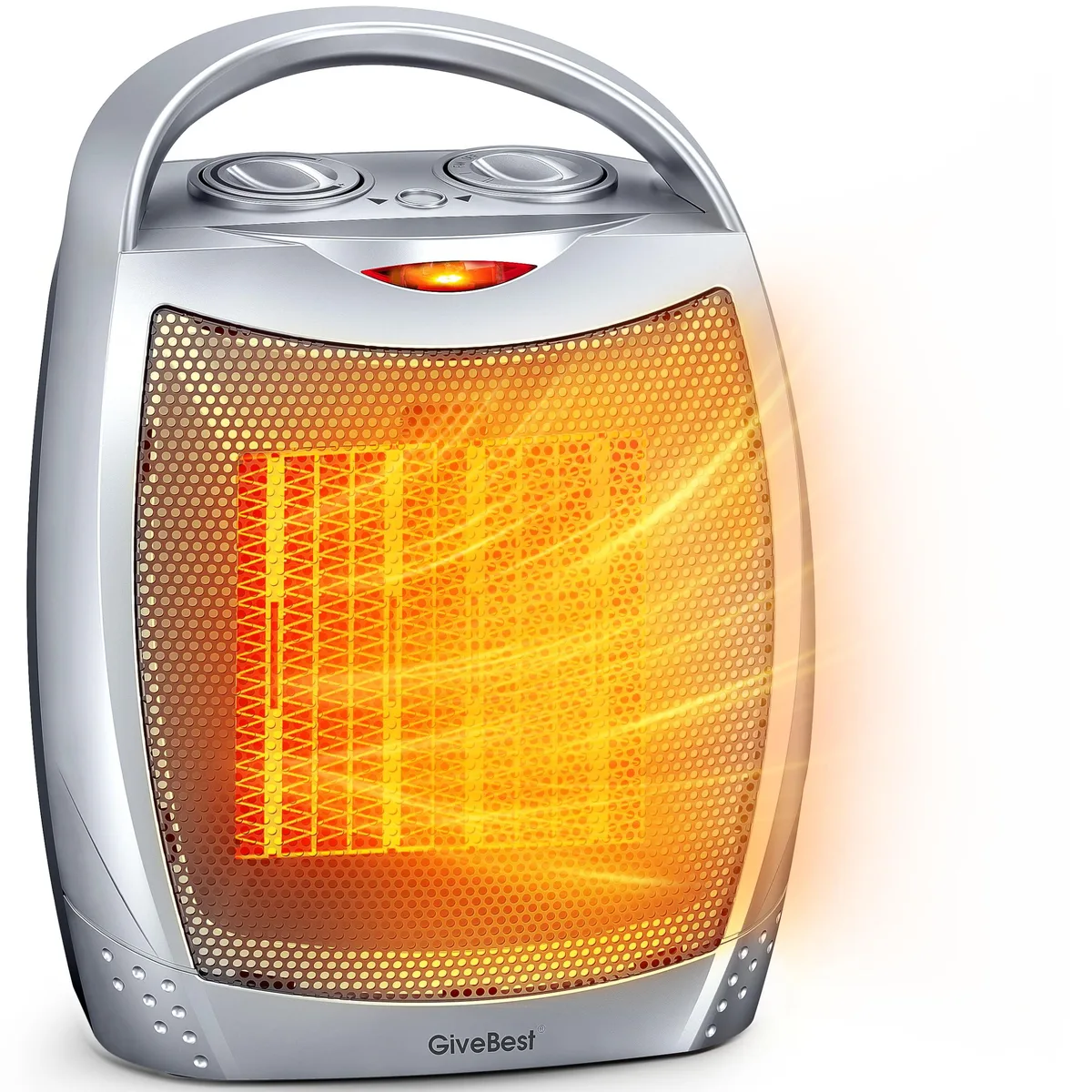GiveBest Portable Electric Space Heater 1500W/750W Silver — product photo