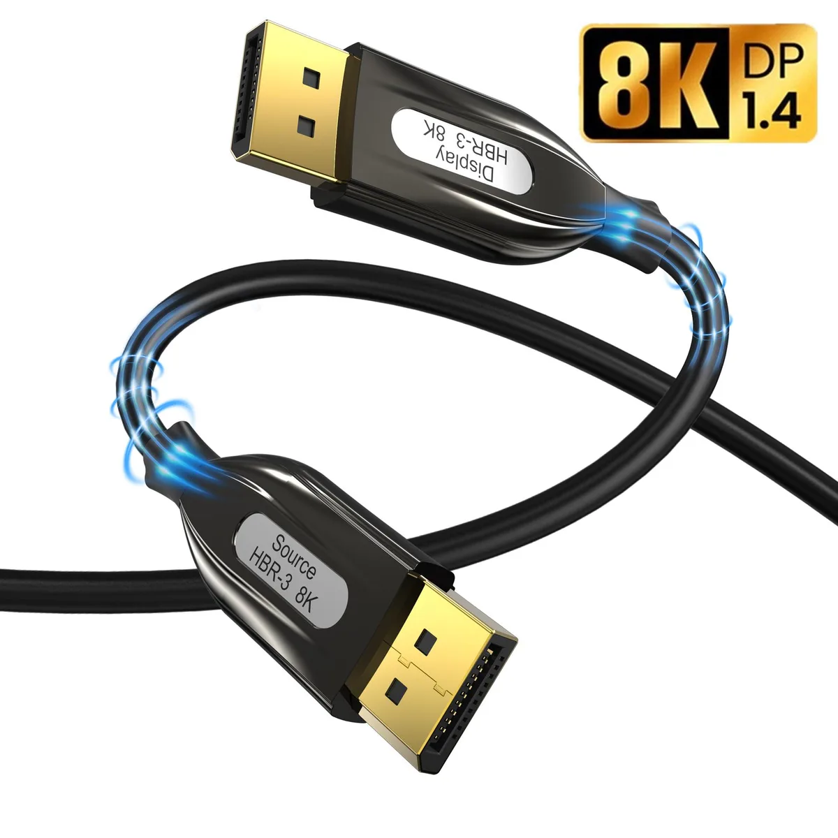 LUOM LUOM TJ-A013 DisplayPort 1.4 fiber cable 100ft 32.4Gbps 8K@60Hz 4K@144Hz 2K@240Hz VESA certified — product photo