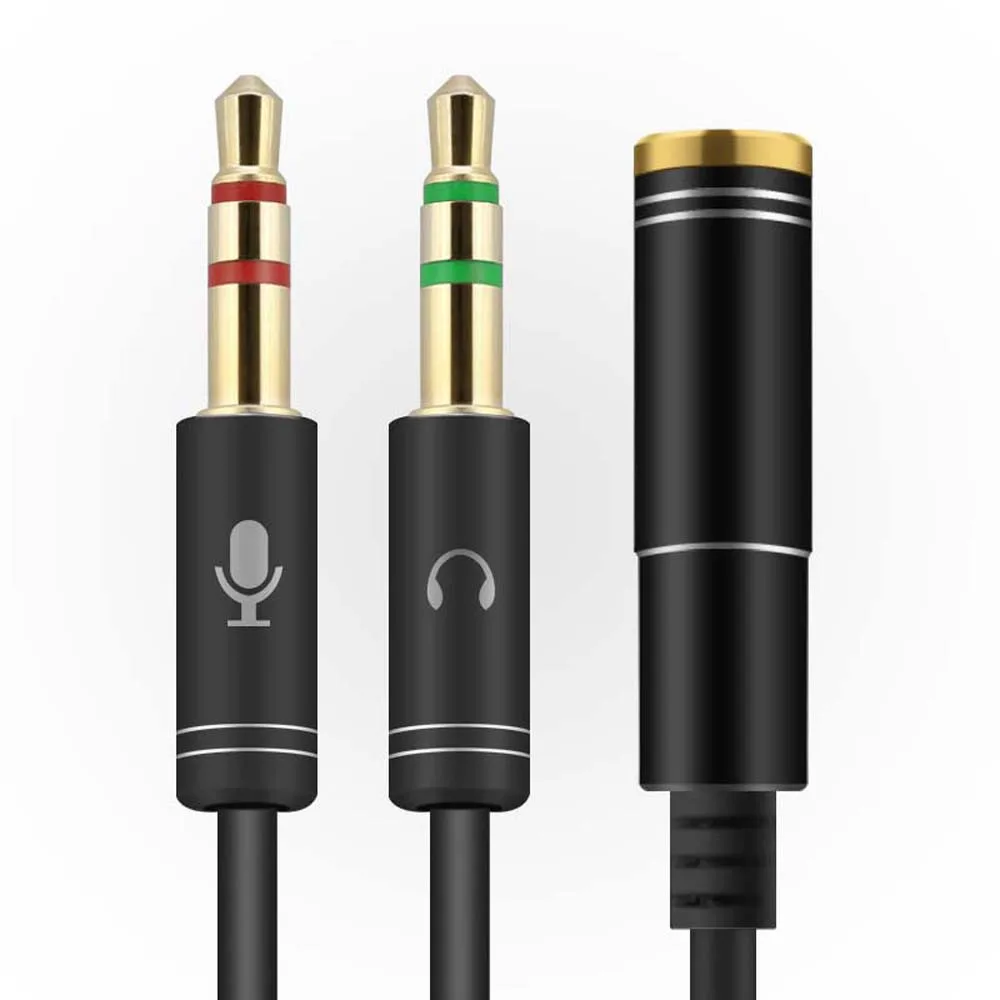 LUOM LUOM HD84 3.5mm headset splitter 30cm 2-pack black — product photo