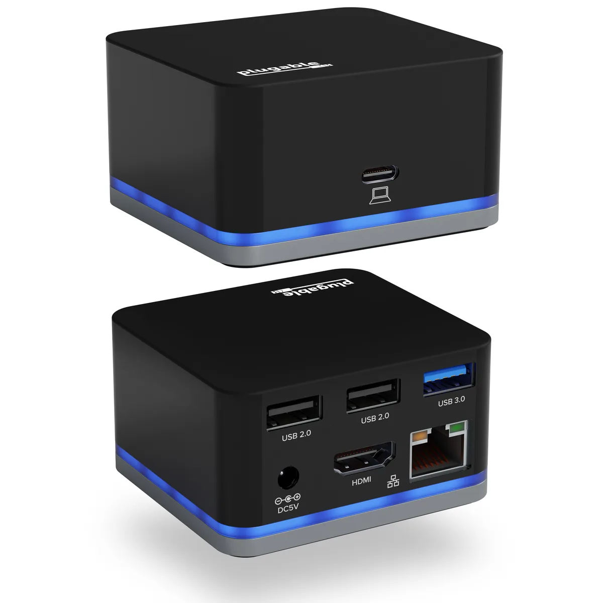 Plugable Technologies Plugable Technologies UD-CUBE Mini Docking Station 1x HDMI 4K 30Hz Ethernet 2x USB 2.0 1x USB 3.0 130g Black — product photo