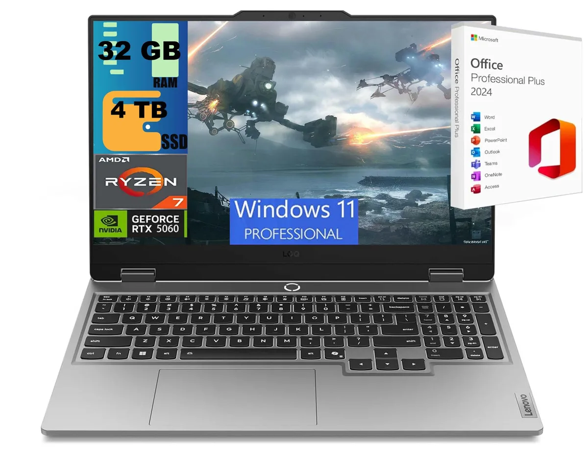 Lenovo Lenovo LOQ 15 Raider gaming laptop Ryzen 7 250 RTX 5060 32GB 4TB 15.6 144Hz — product photo