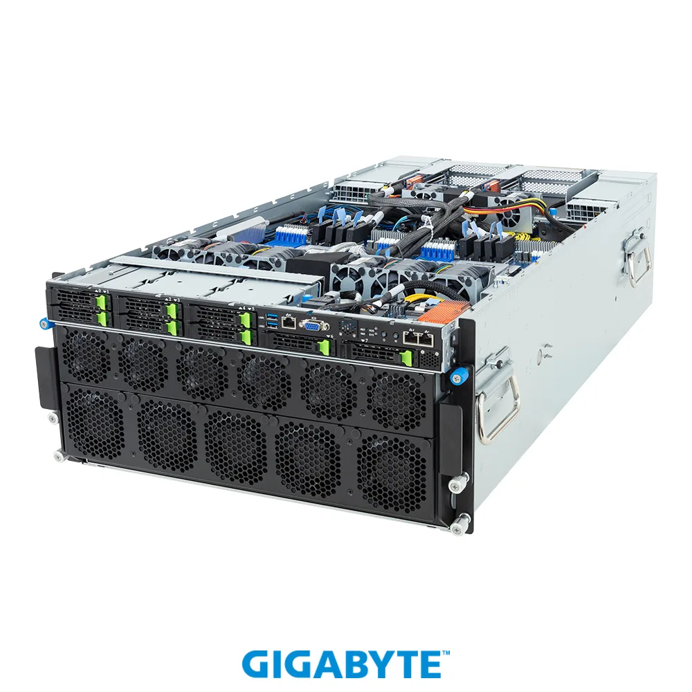 GIGABYTE GIGABYTE G593-ZD2-H200 rack server 5U dual EPYC 9004 HGX H200 8-GPU — product photo